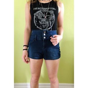 Dark Wash High Rise Shorts